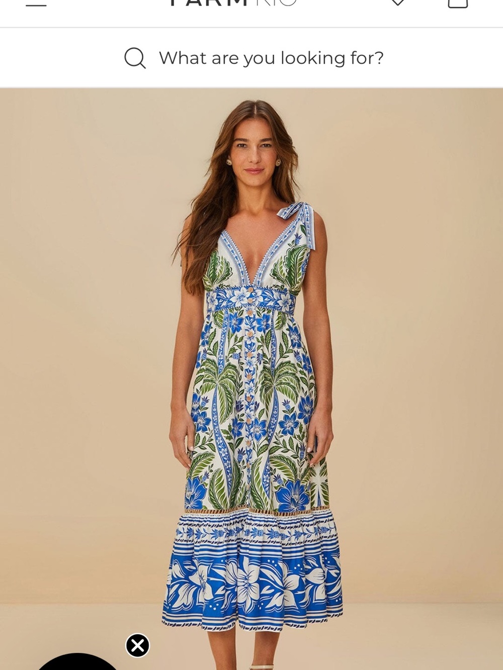 Farm Rio Off-White Tropicance Organic Cotton Midi Dress